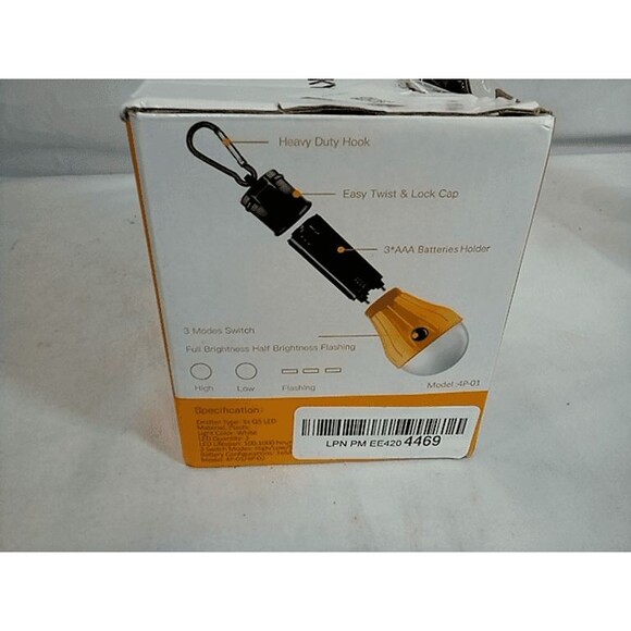 Tent Lamp Portable LED Light Emergency Light for Camping Hiking Fishing, 4 Pack - Picture 4 of 12